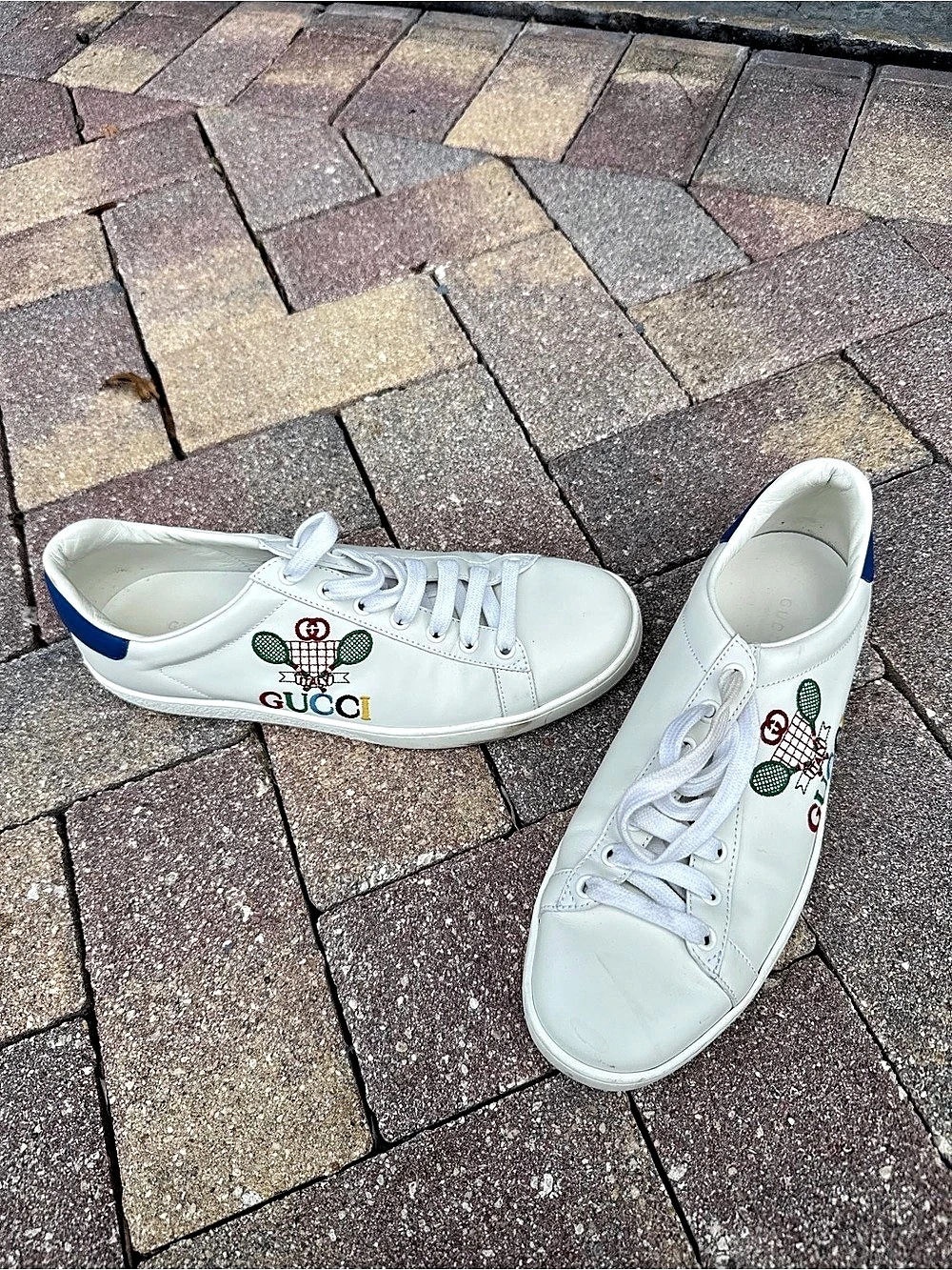 Gucci Ace Tennis Sneaker Women's White & Blue Sneakers